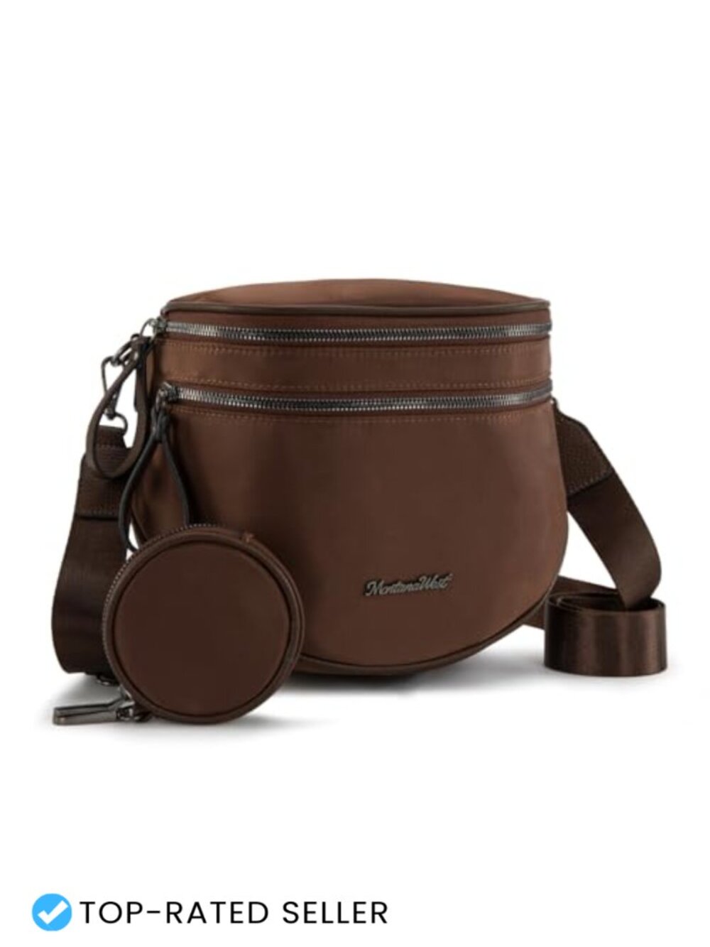 Nylon Crossbody Bum Bag Sling with Detachable Coin Pouch Adjustable Strap